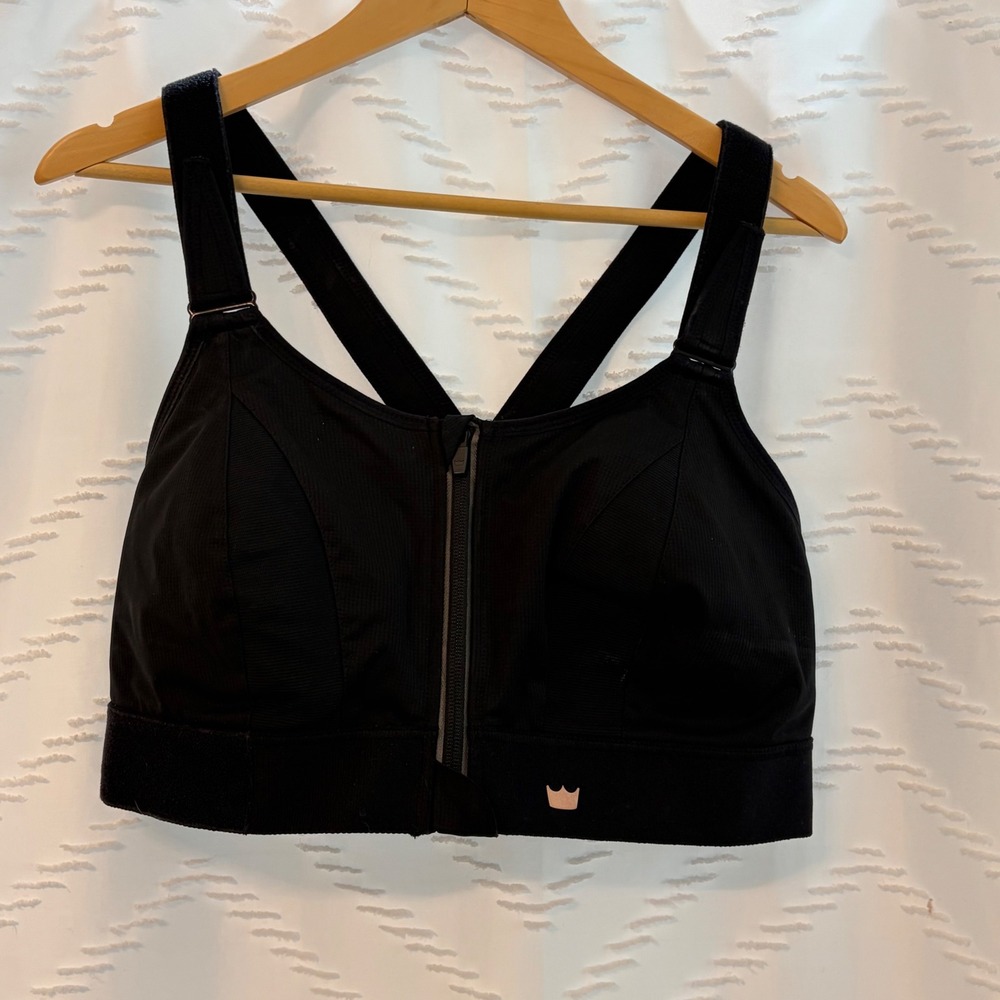 SHEFIT Ultimate Sports Bra Black High Impact Adjustable Front Zip Size 3Luxe